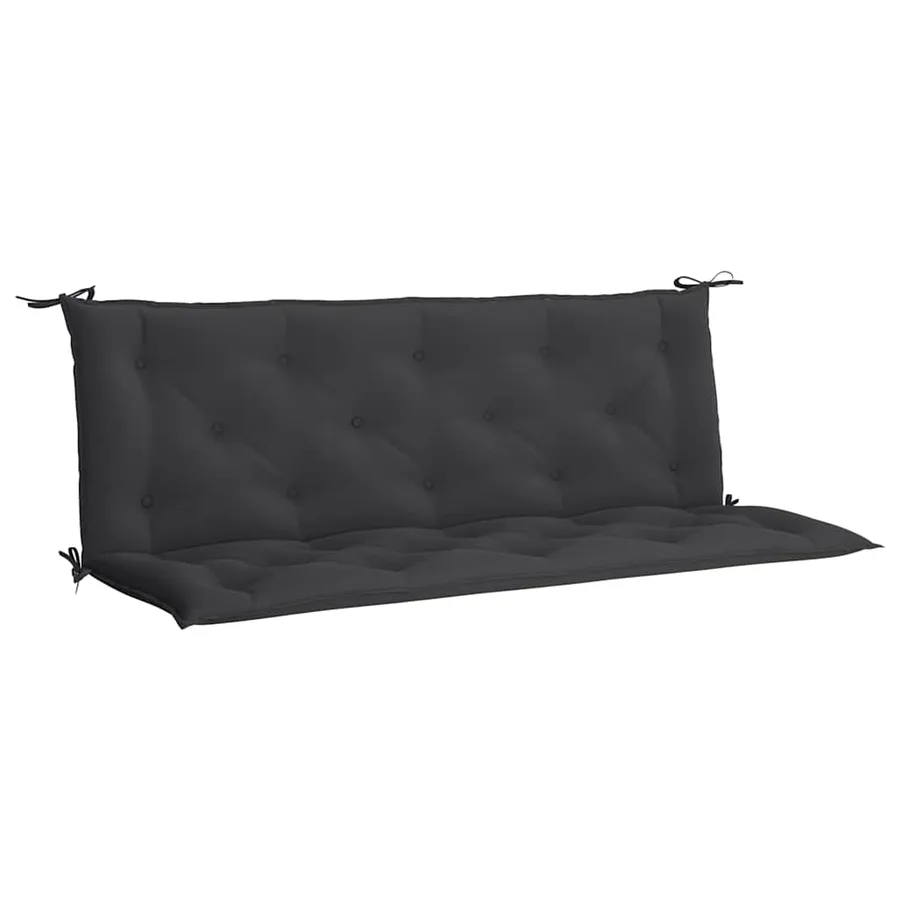 Coussin de banc de jardin noir 150x(50+50)x7 cm tissu oxford - 2