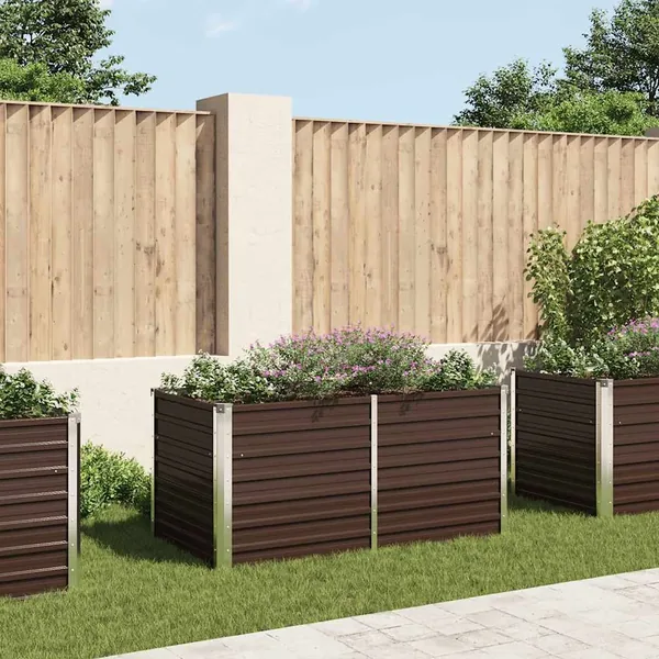 Jardinière surélevée Marron 160x80x77 cm Acier galvanisé