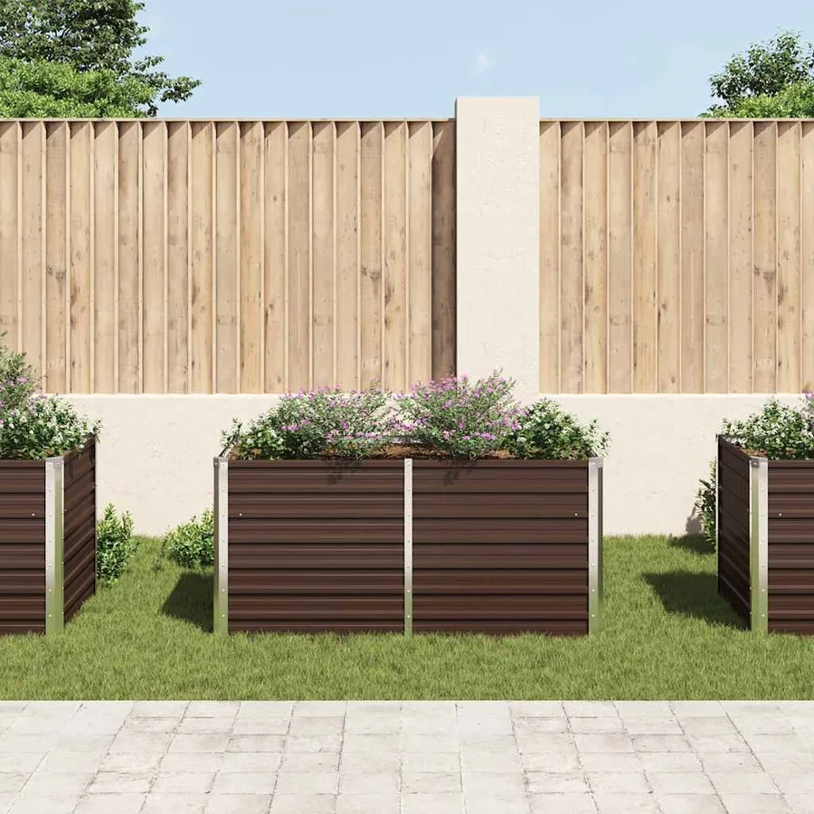 Jardinière surélevée Marron 160x80x77 cm Acier galvanisé - 3