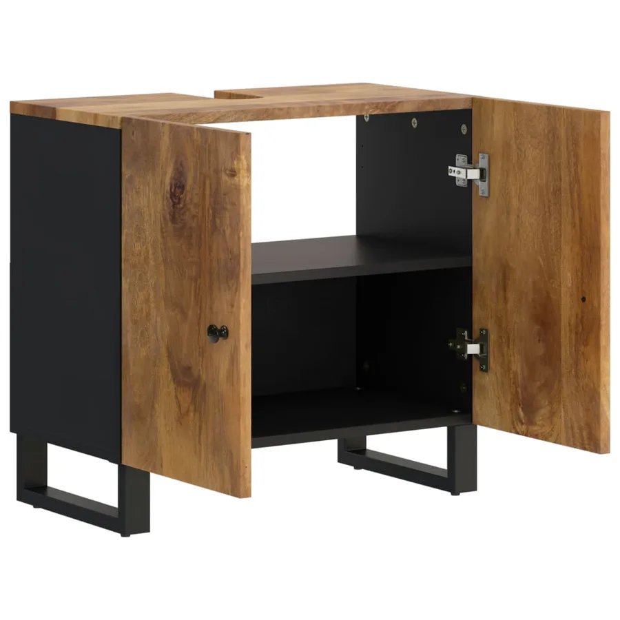 Meuble d'évier 62x33x58 cm bois de manguier et d'ingénierie - 3
