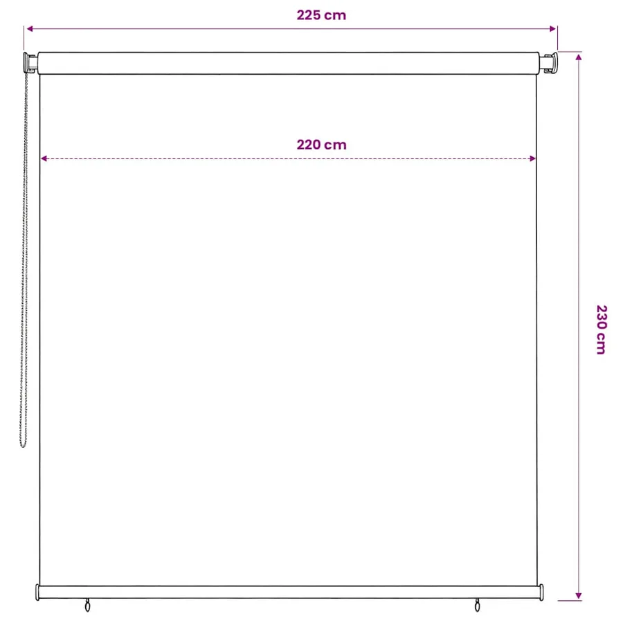 Store roulant d'extérieur 225 (l) x 230 (H) cm couleur terre cuite HDPE - 6