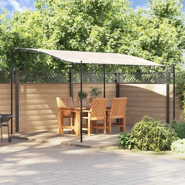 Auvent crème 4x3 m 180 g/m² tissu et acier