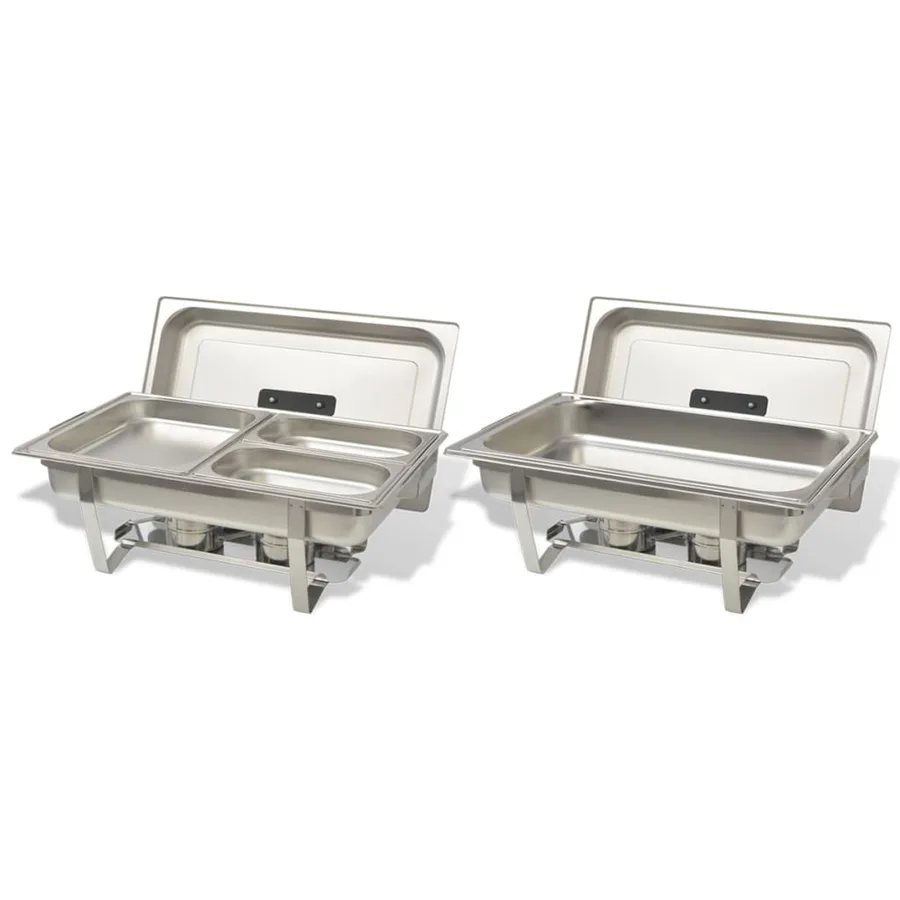 Ensemble de chauffe-plats 2 pcs Acier inoxydable - 3