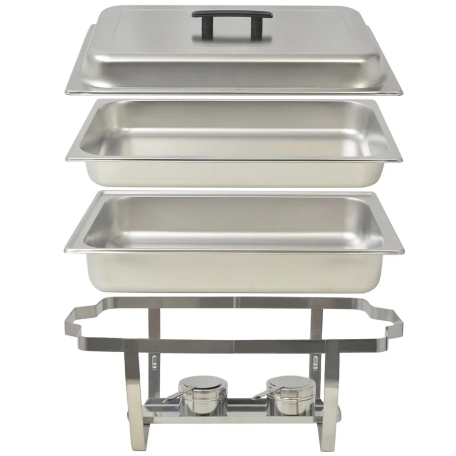 Ensemble de chauffe-plats 2 pcs Acier inoxydable - 5