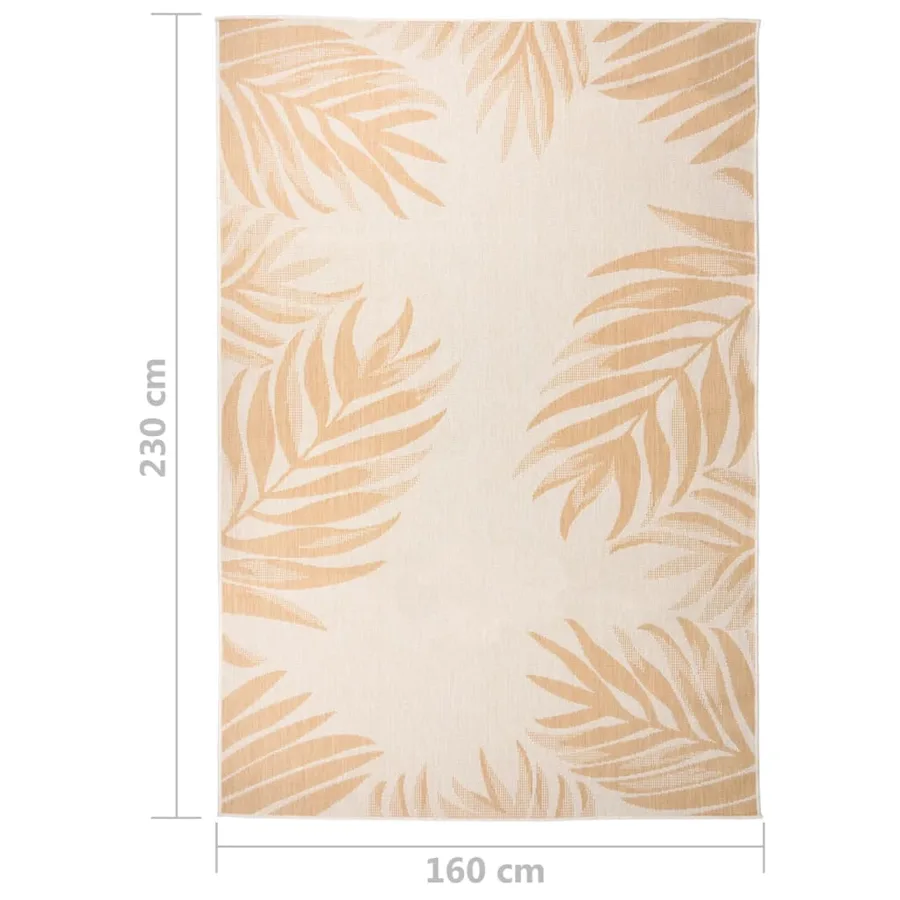 Tapis à tissage plat d'extérieur 160x230 cm Motif de feuille - 6