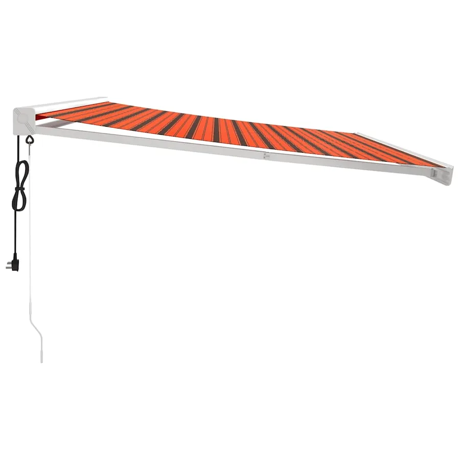 Auvent rétractable orange et marron 4x3 m tissu et aluminium - 5