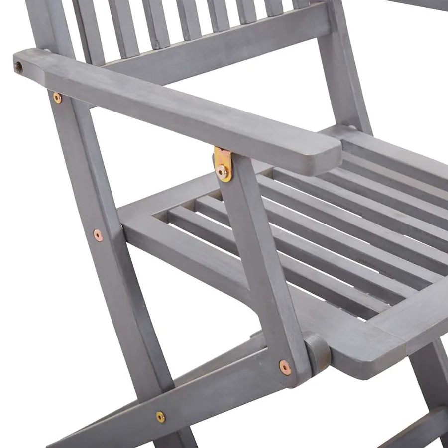 Chaises pliables d'extérieur lot de 2 et coussins Bois d'acacia - 18