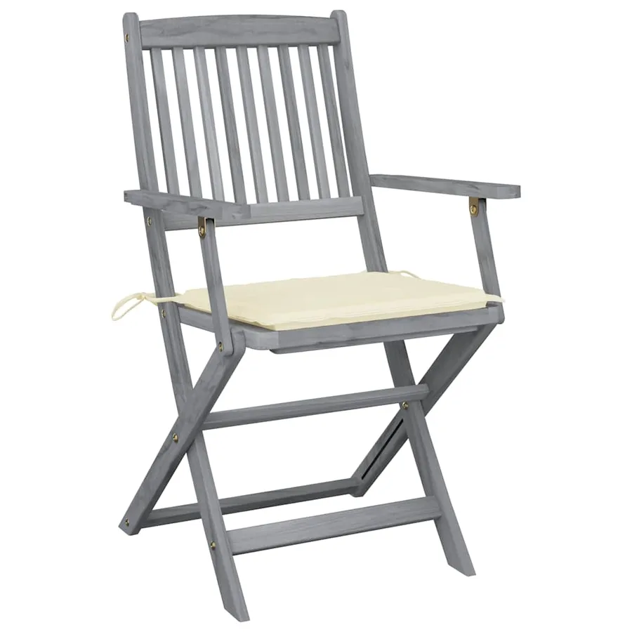 Chaises pliables d'extérieur lot de 2 et coussins Bois d'acacia - 3