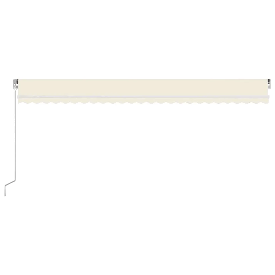 Auvent manuel rétractable avec LED 600x350 cm Crème - 3