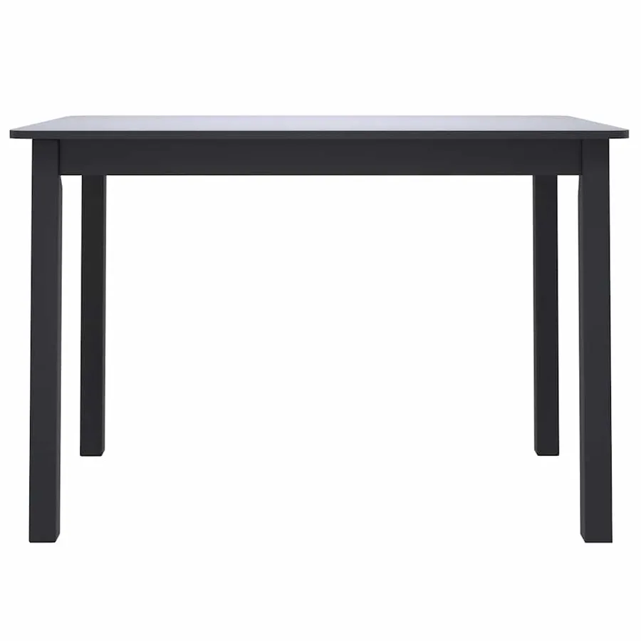 Table de salle à manger Noir 114x71x75 cm Bois d'hévéa massif - 3