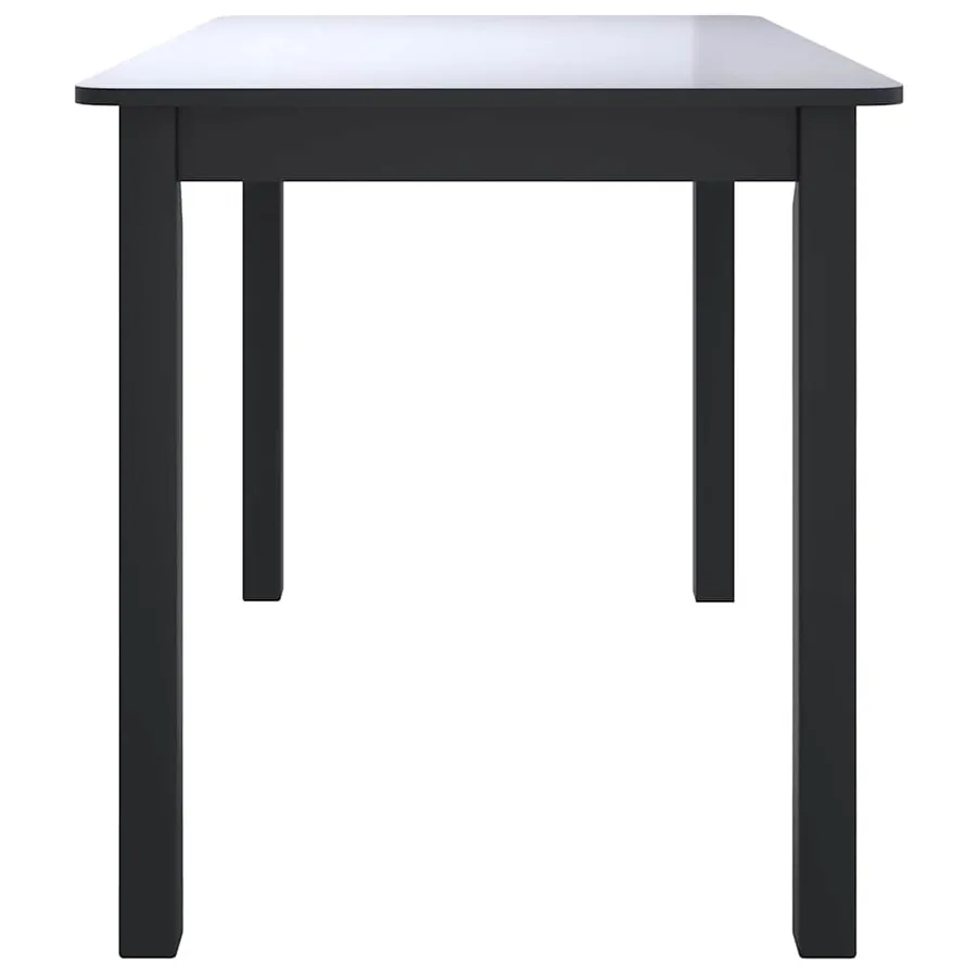 Table de salle à manger Noir 114x71x75 cm Bois d'hévéa massif - 4