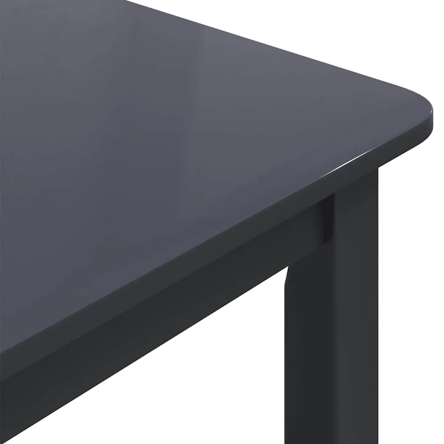 Table de salle à manger Noir 114x71x75 cm Bois d'hévéa massif - 6