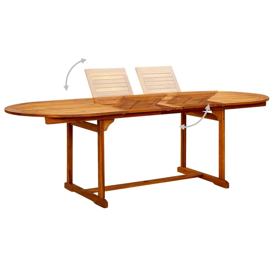Table à dîner de jardin (160-240)x100x75cm Bois d'acacia massif - 3