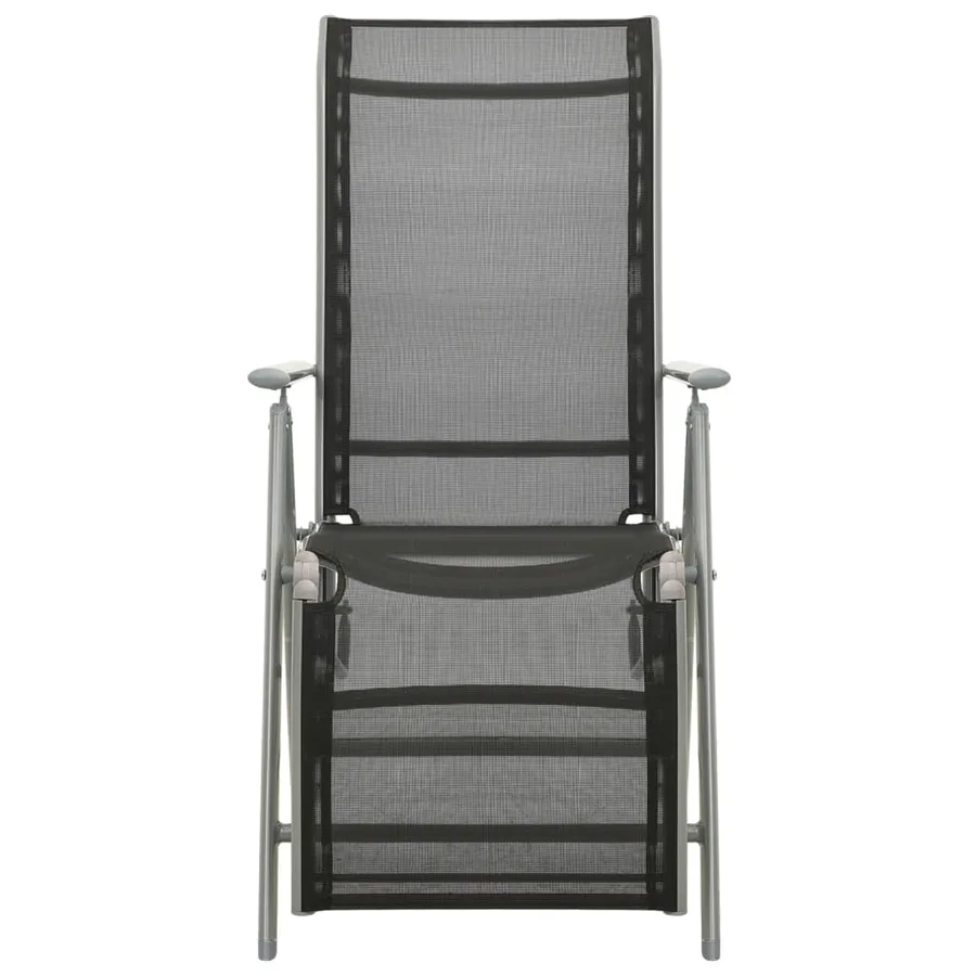 Chaises de jardin lot de 2 Textilène et aluminium Argenté - 3
