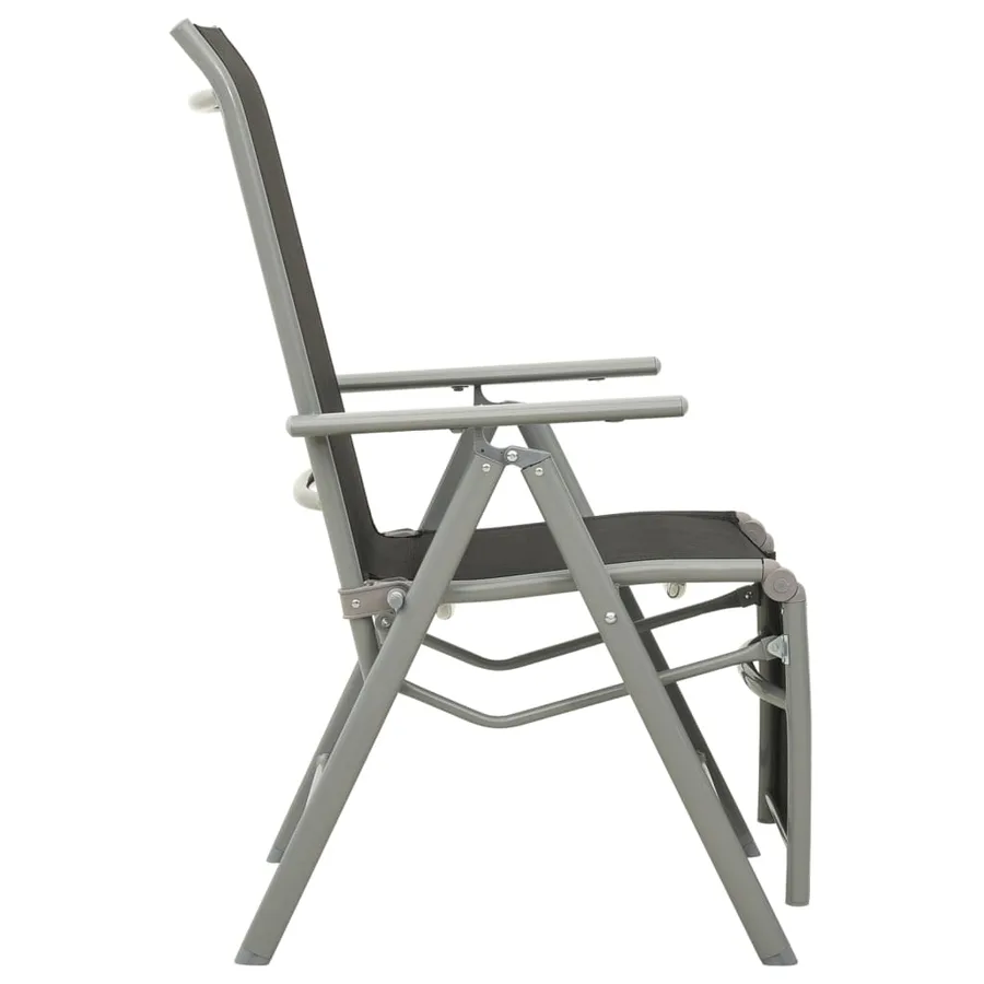 Chaises de jardin lot de 2 Textilène et aluminium Argenté - 4
