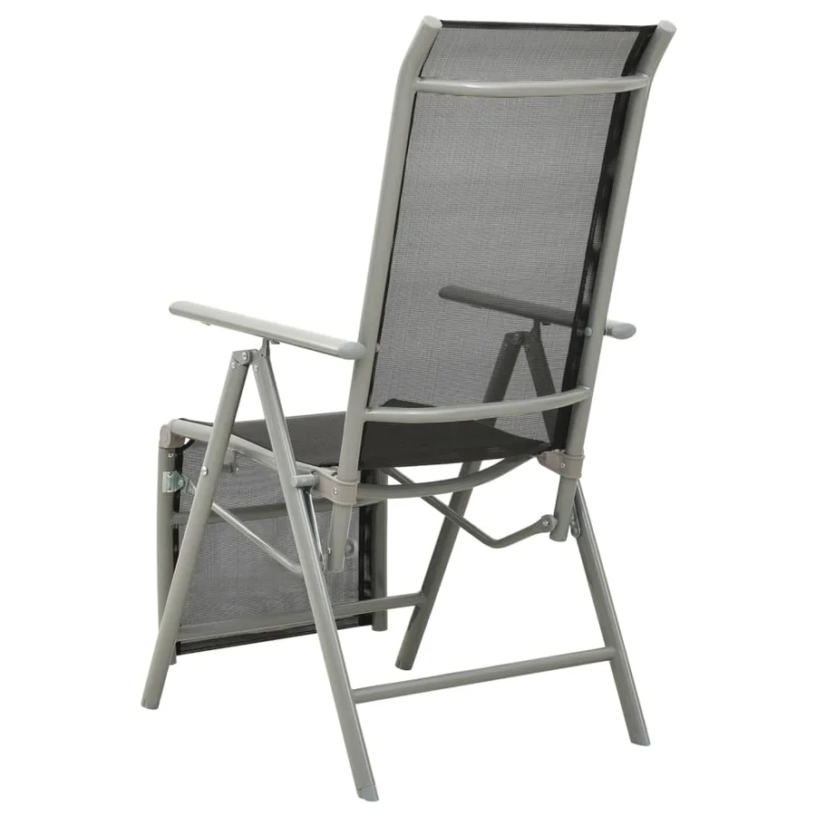Chaises de jardin lot de 2 Textilène et aluminium Argenté - 5
