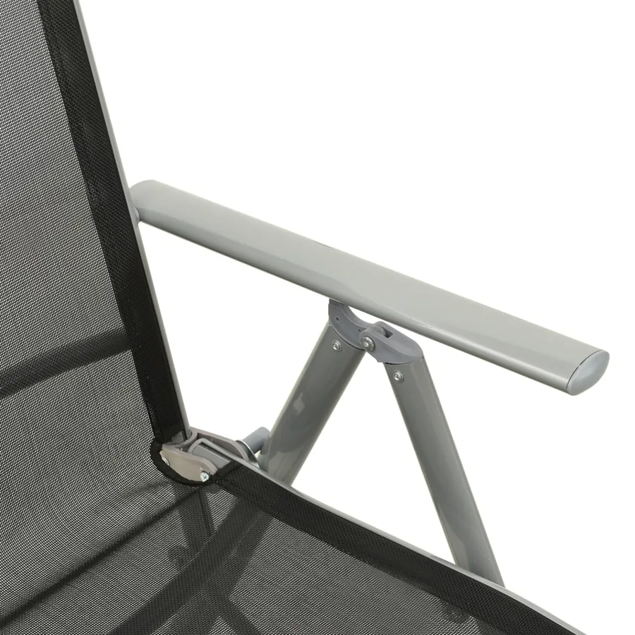 Chaises de jardin lot de 2 Textilène et aluminium Argenté - 7