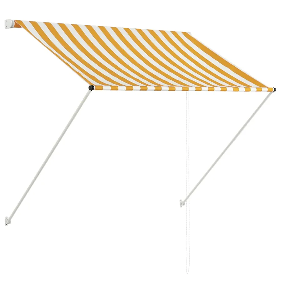 Auvent rétractable 150x150 cm Jaune et blanc - 2