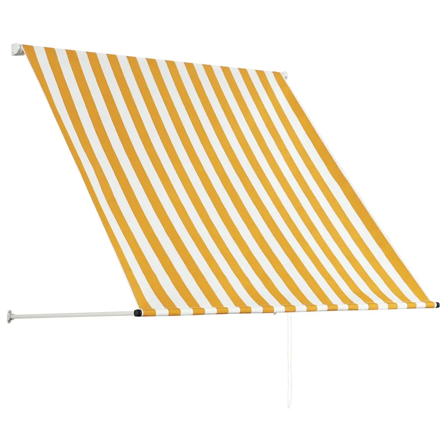 Auvent rétractable 150x150 cm Jaune et blanc - 4