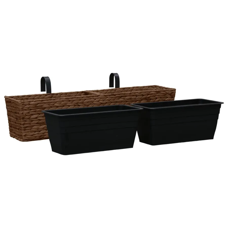 Pots de fleurs 2 pcs jacinthe d'eau marron - 3