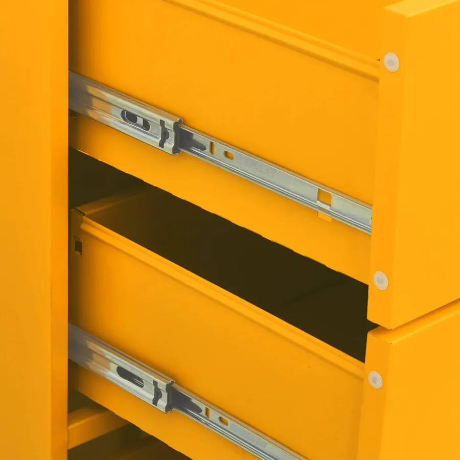 Commode Jaune moutarde 80x35x101,5 cm Acier - 8