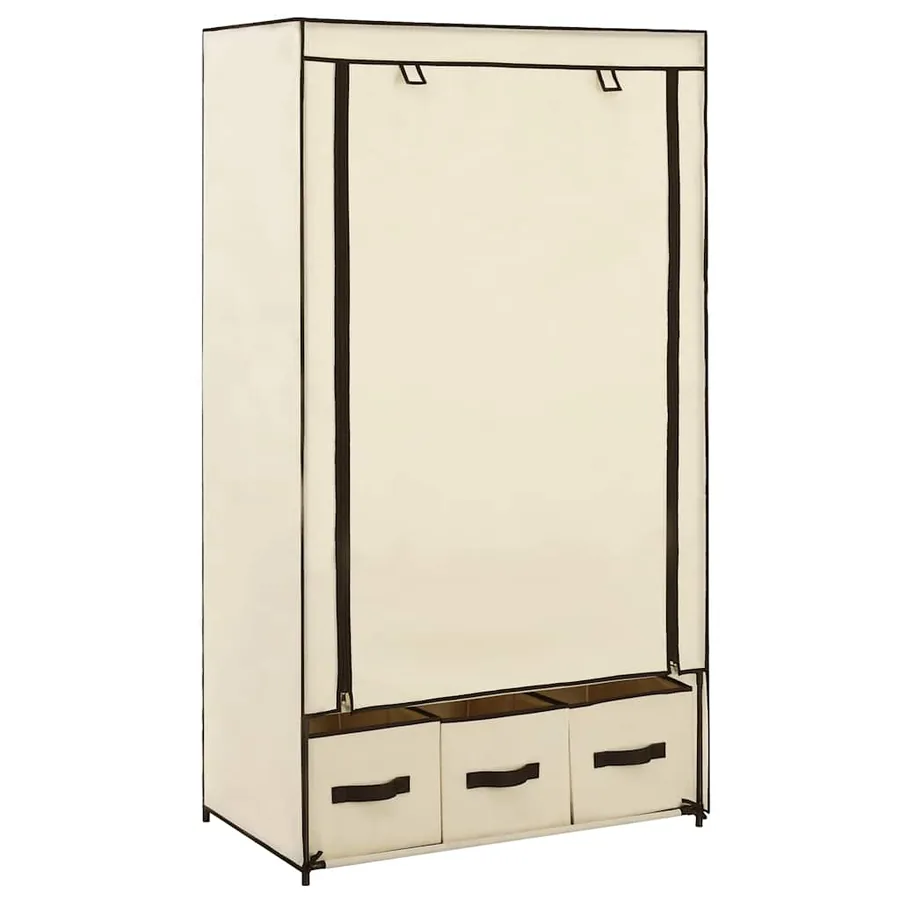Garde-robe Crème 87 x 49 x 159 cm Tissu
