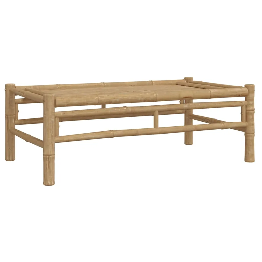 Salon de jardin 2 pcs avec coussins blanc crème bambou - 7
