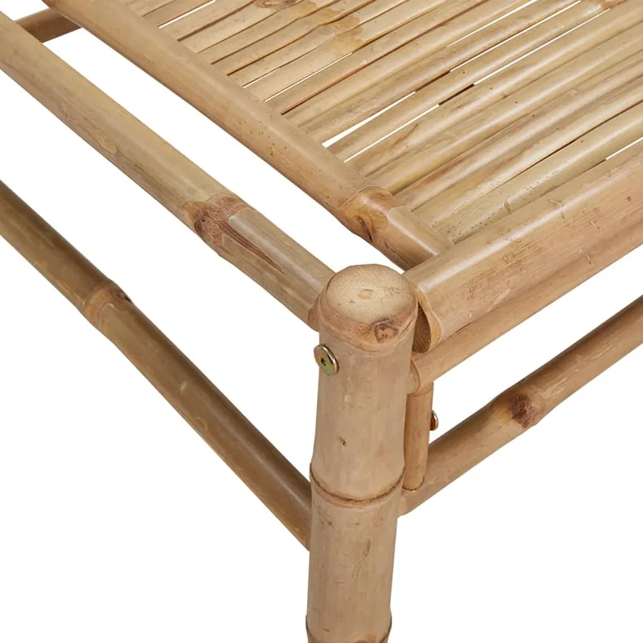 Salon de jardin 2 pcs avec coussins blanc crème bambou - 8
