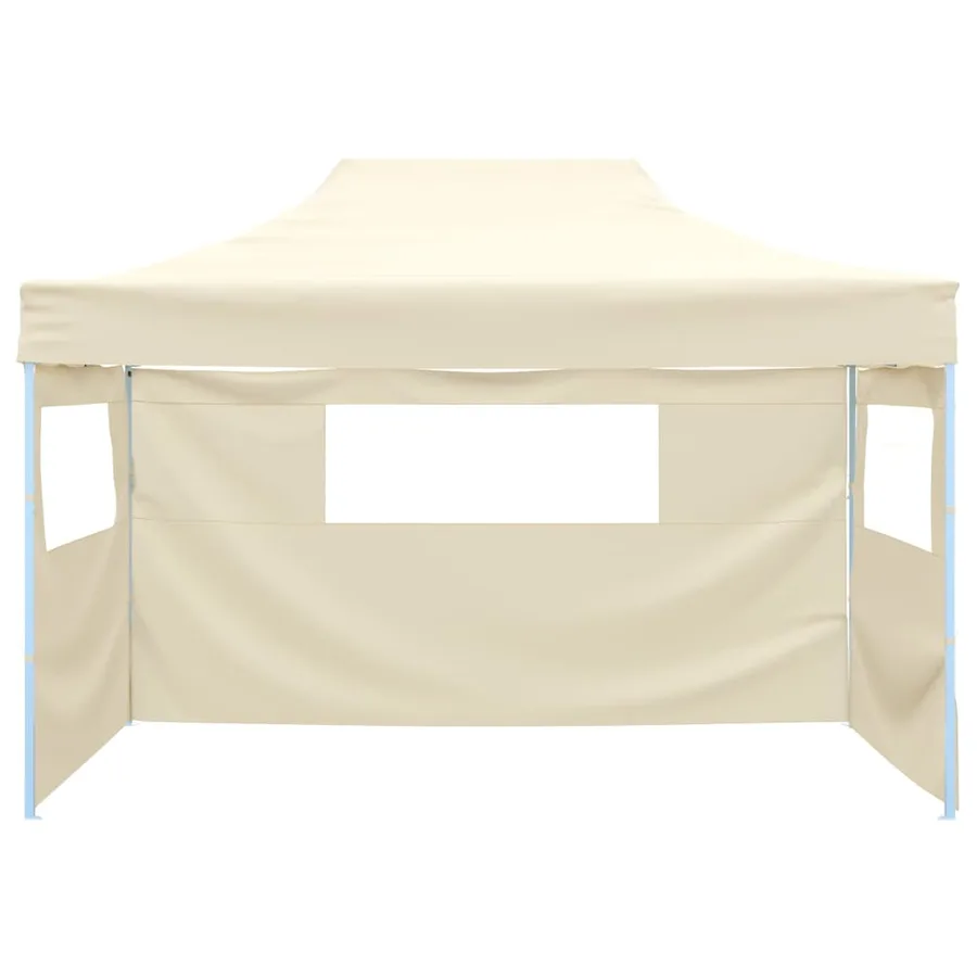 Tente pliable avec 3 parois 3 x 4,5 m Crème - 2
