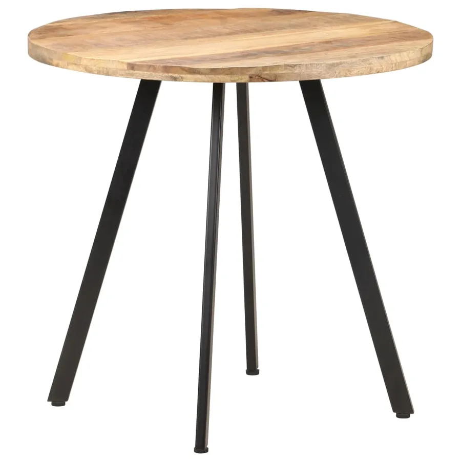 Table de salle à manger 80 cm Bois de manguier brut - 7