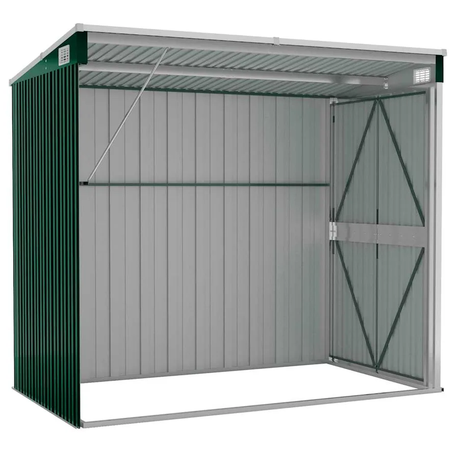 Abri de jardin mural Vert 118x194x178 cm Métal galvanisé - 6