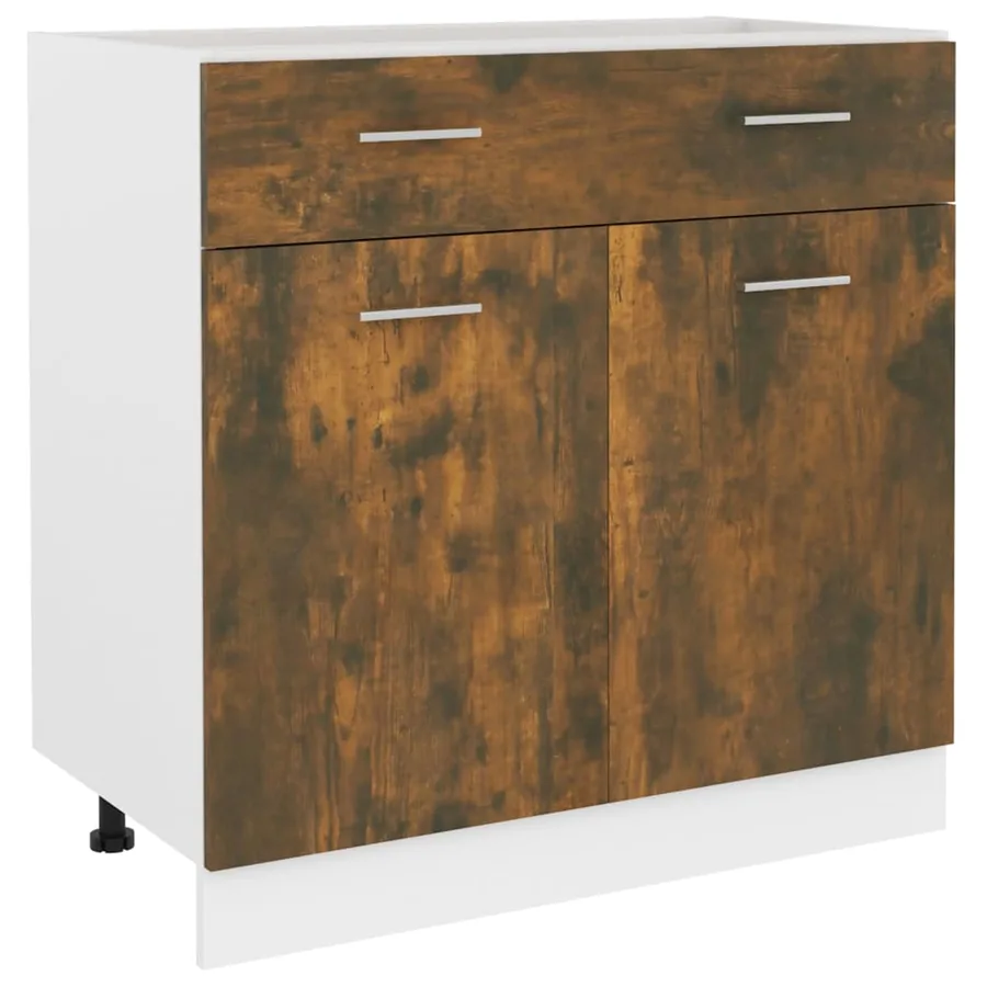 Armoire à tiroirs "Lyon" Chêne fumé 80 x 46 x 81,5 cm Bois d'ingénierie - 2