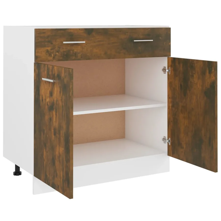 Armoire à tiroirs "Lyon" Chêne fumé 80 x 46 x 81,5 cm Bois d'ingénierie - 6