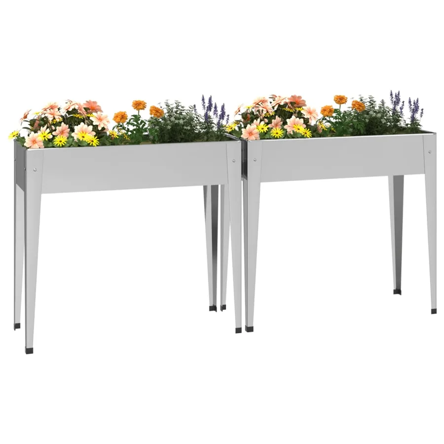 Jardinières 2 pcs Acier galvanisé - 3