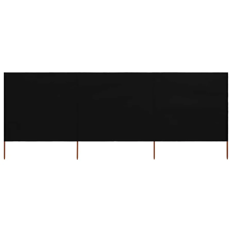 Paravent 3 panneaux Tissu 400 x 120 cm Noir