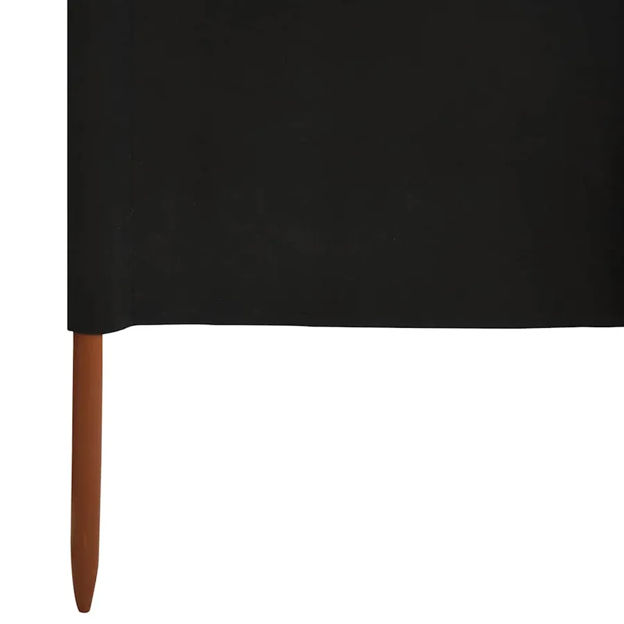 Paravent 3 panneaux Tissu 400 x 120 cm Noir - 5