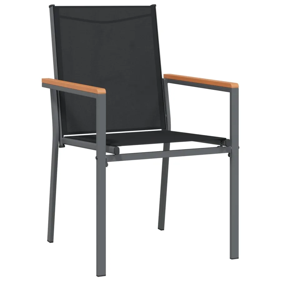 Chaises de jardin lot de 2 noir 55x61,5x90cm textilène et acier - 3