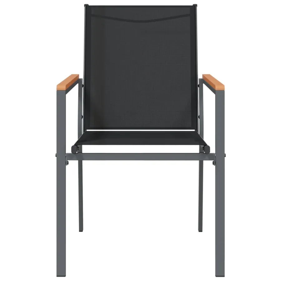 Chaises de jardin lot de 2 noir 55x61,5x90cm textilène et acier - 4