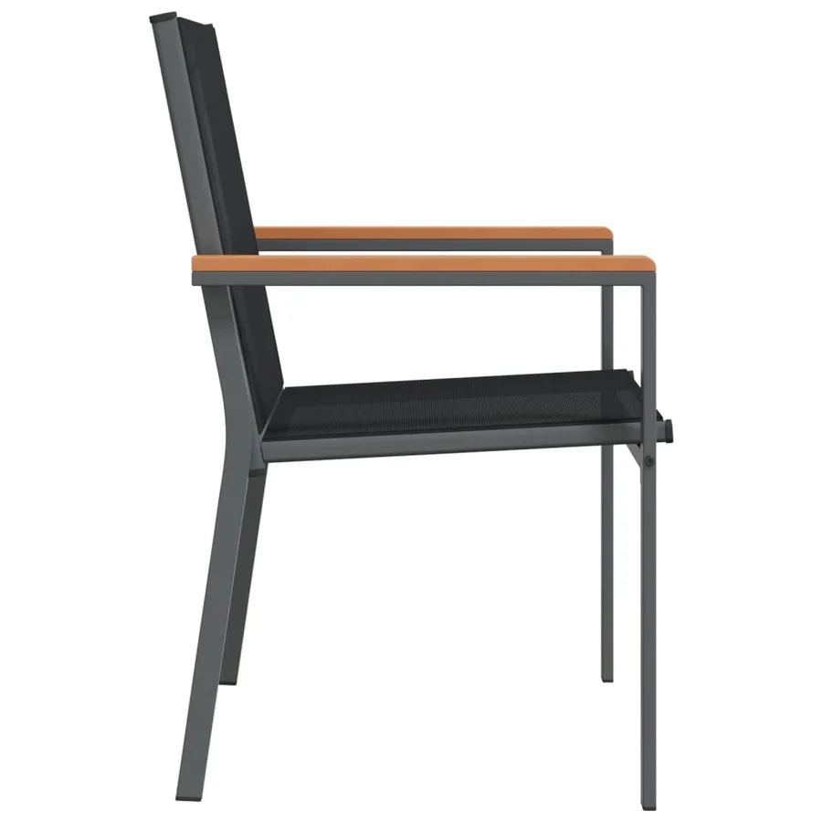 Chaises de jardin lot de 2 noir 55x61,5x90cm textilène et acier - 5