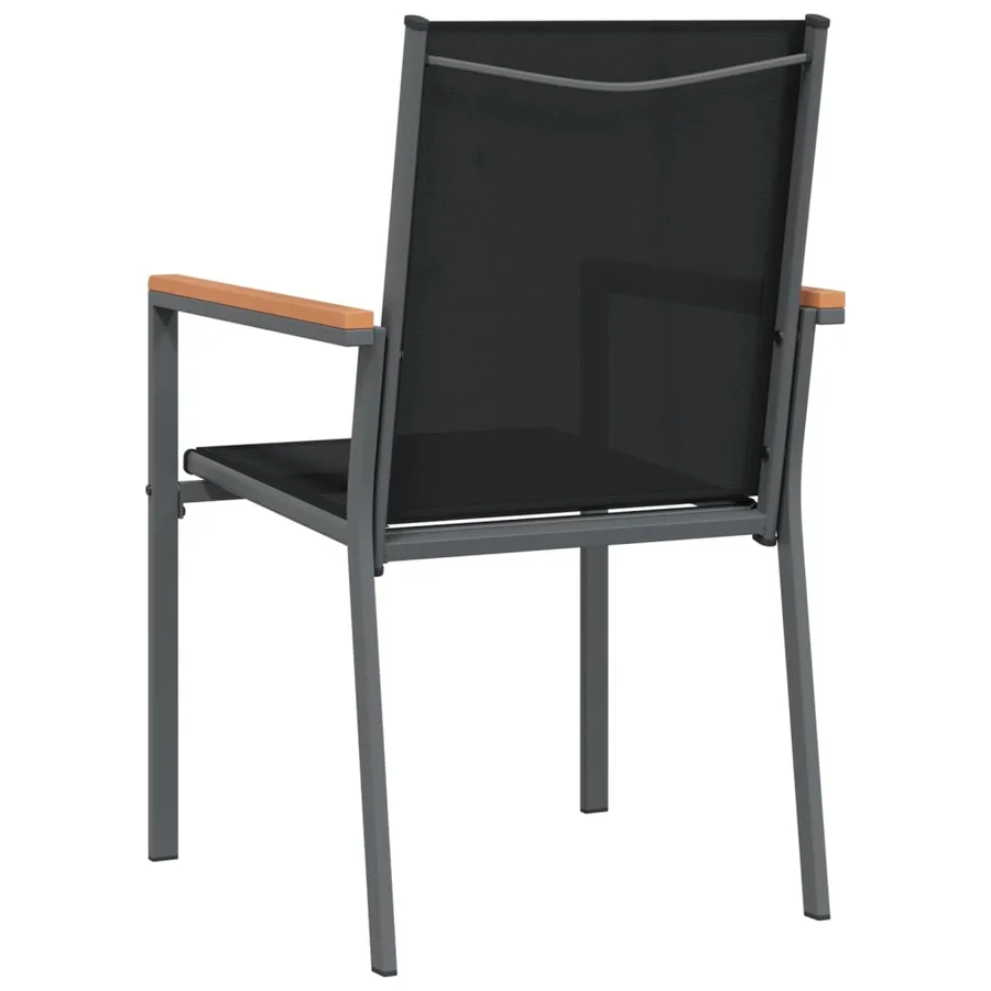 Chaises de jardin lot de 2 noir 55x61,5x90cm textilène et acier - 6