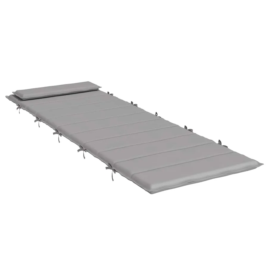 Coussin de chaise longue gris 180x60x4 cm tissu oxford - 4