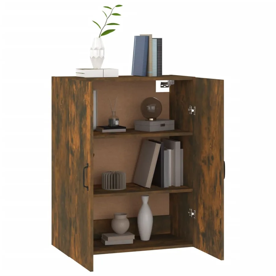 Armoire suspendue Chêne fumé 69,5x34x90 cm Bois d'ingénierie - 5