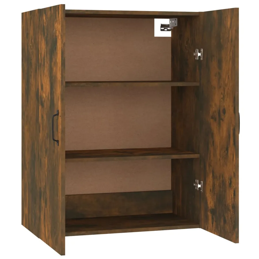 Armoire suspendue Chêne fumé 69,5x34x90 cm Bois d'ingénierie - 8
