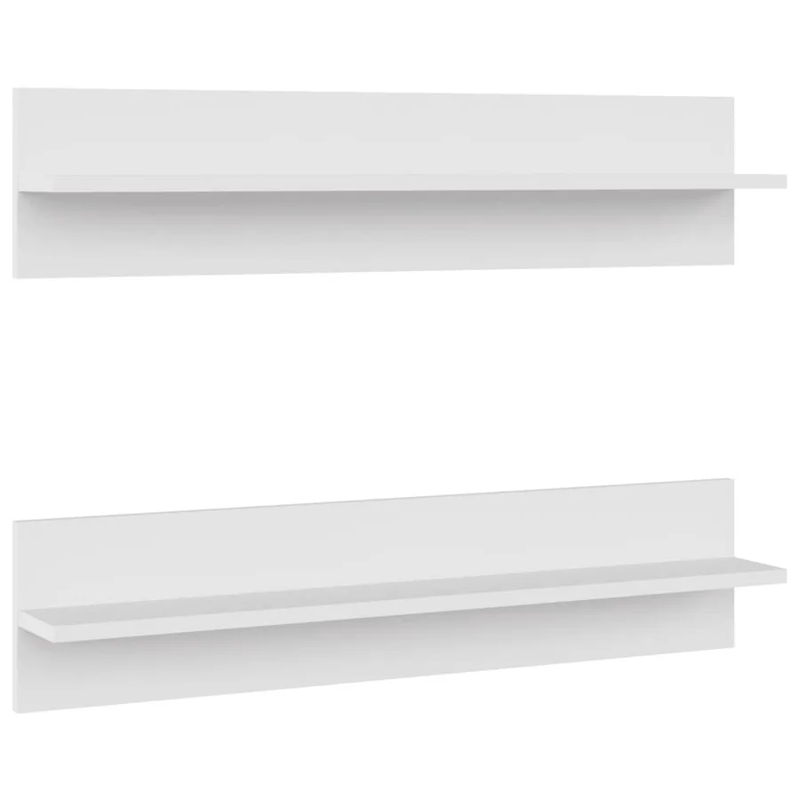 Étagères murales 2 pcs Blanc 80x11,5x18 cm bois d'ingénierie - 2