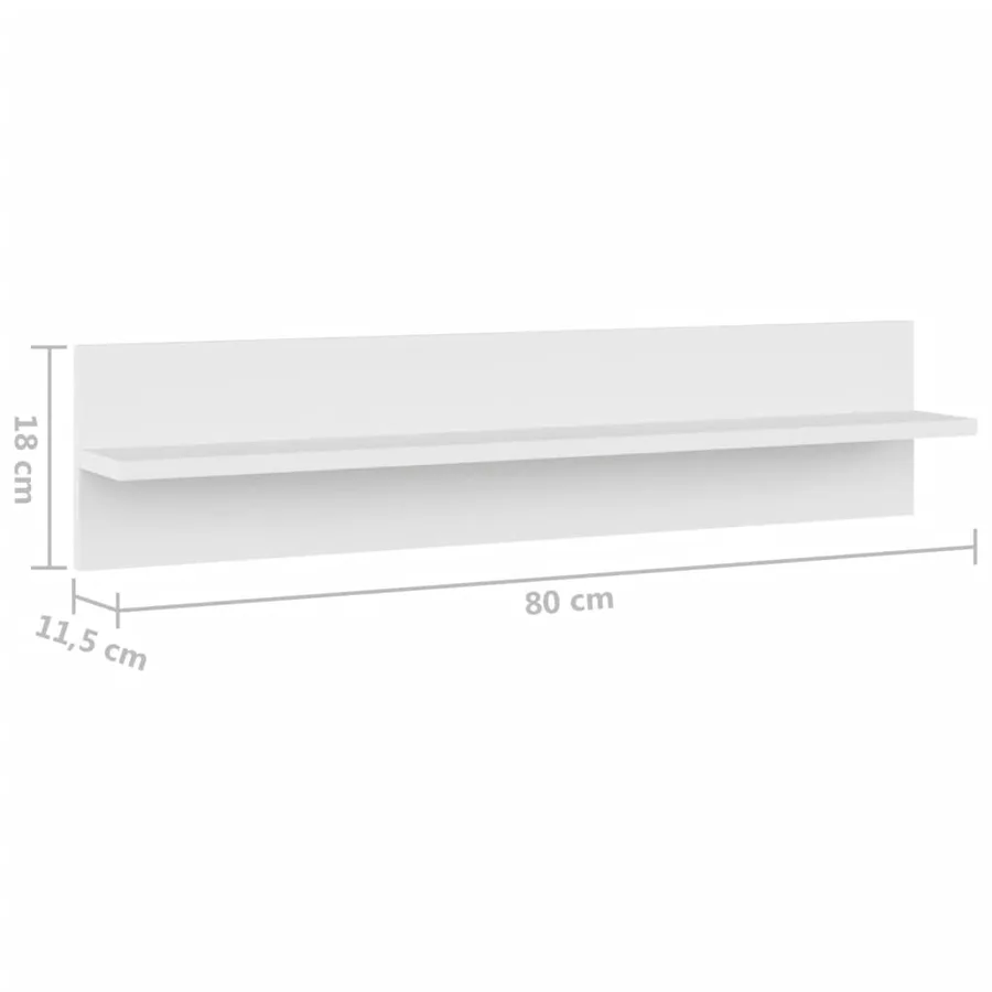 Étagères murales 2 pcs Blanc 80x11,5x18 cm bois d'ingénierie - 9
