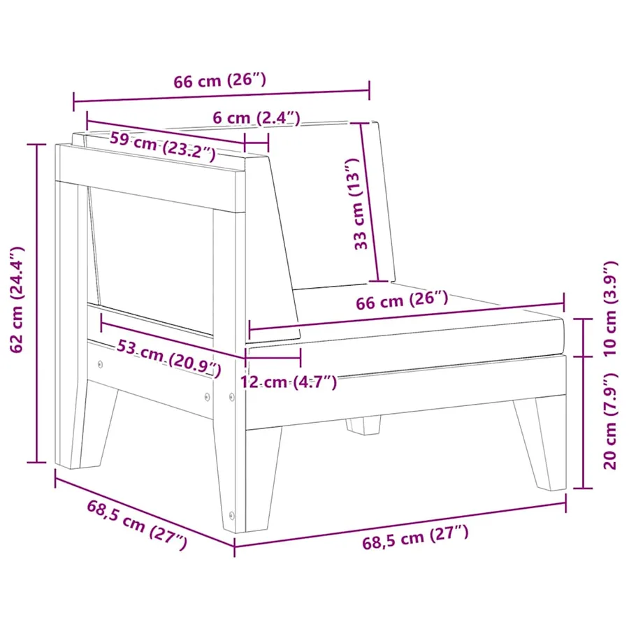 Canapé d'angle sectionnel et coussins blanc crème Bois d'acacia - 7