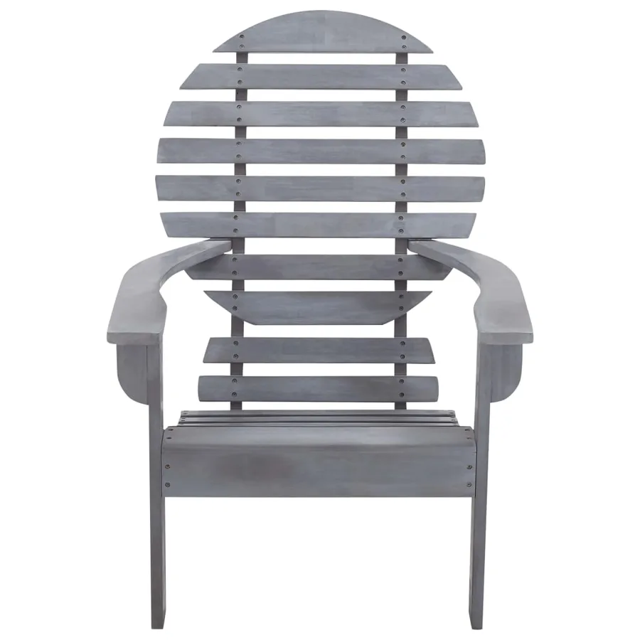 Chaise Adirondack Bois d'acacia massif Gris - 2