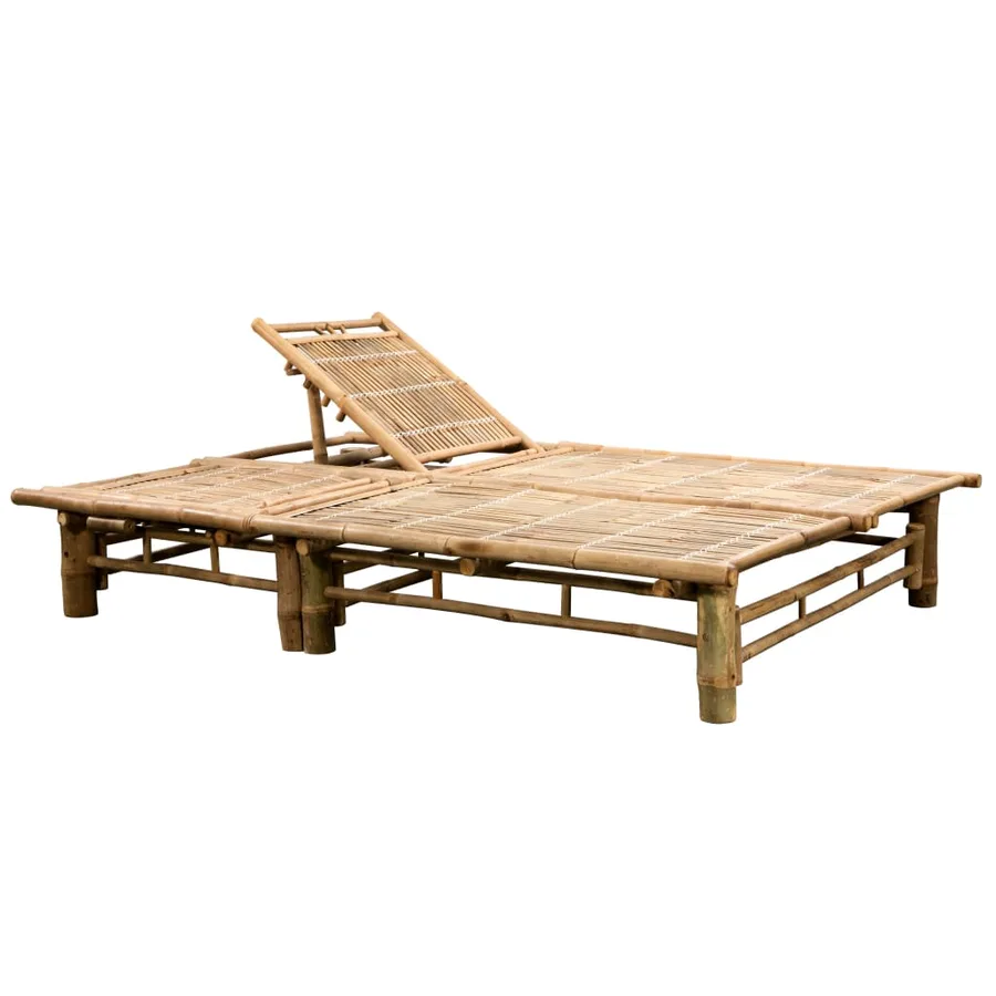 Chaise longue pour 2 personnes avec coussins Bambou - 4