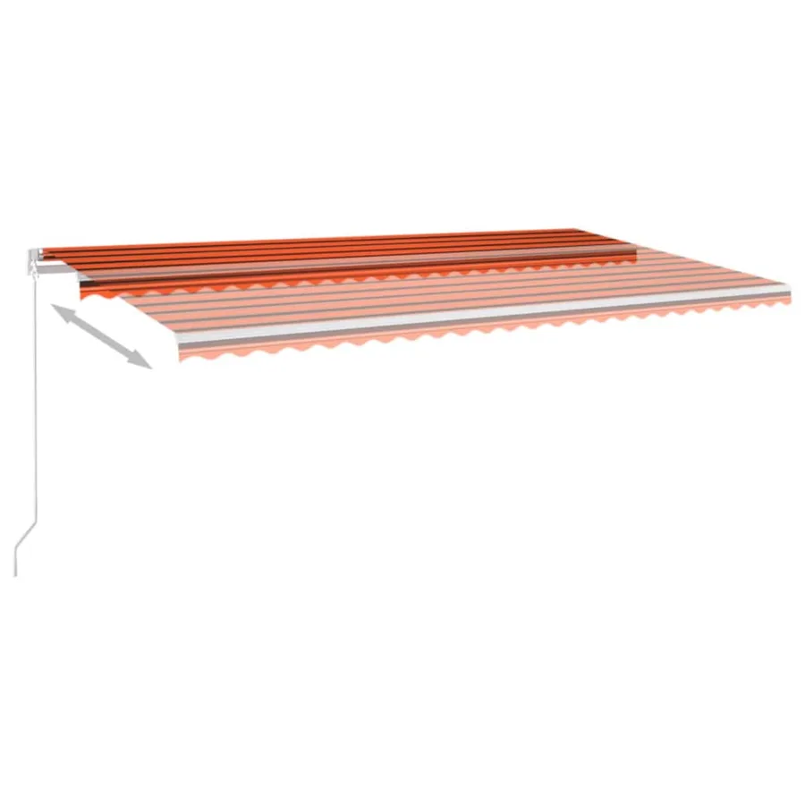 Auvent manuel rétractable 600x350 cm Orange et marron - 5