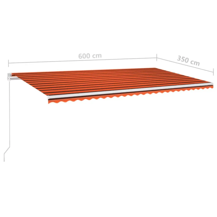 Auvent manuel rétractable 600x350 cm Orange et marron - 6